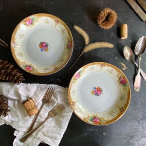 Vintage Celebrate Japan Porcelain Soup Bowls - Rosemere Pattern - Set of Two
