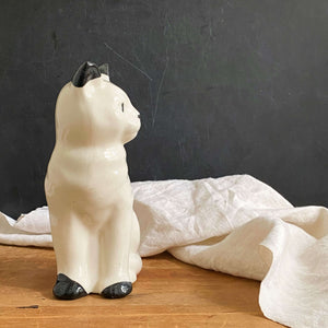 Vintage Black & White Ceramic Cat Figurine