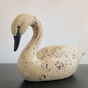 Vintage Handcarved Decorative Decoy Swan by Jack Cox - Signed by