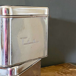 Vintage Midcentury Metal Tea & Coffee Canisters - Matching Set of Two