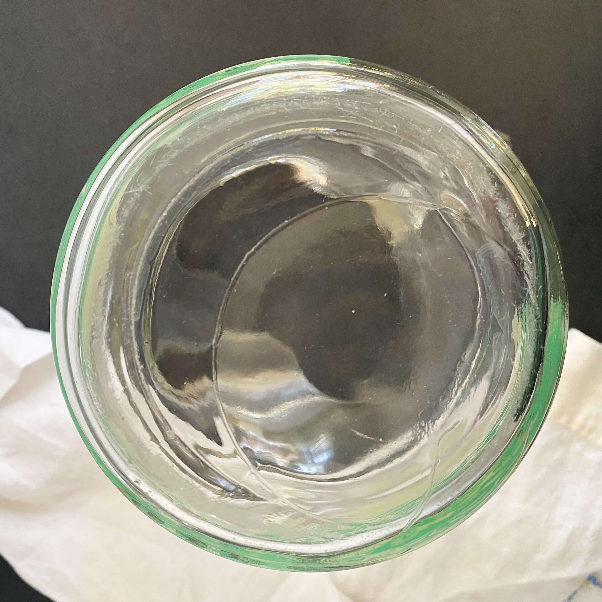 Vintage Clear Glass Sailboat Pitcher with Seagulls circa 1950s-1970s