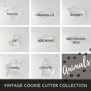 Vintage Animal Shaped Tin Cookie Cutters - Sold Individually