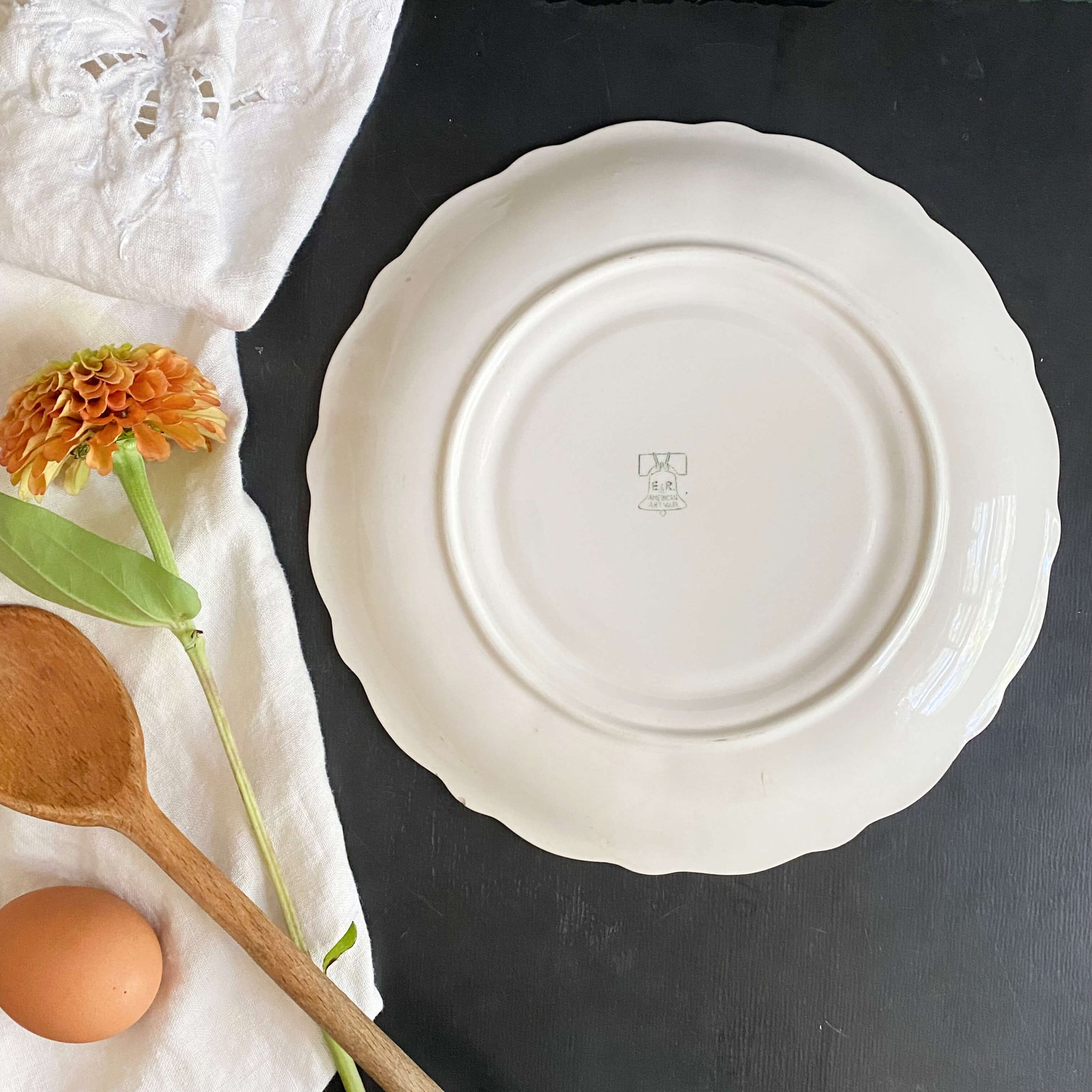 Vintage 1940s Floral Deviled Egg Dish by E & R American Art Ware