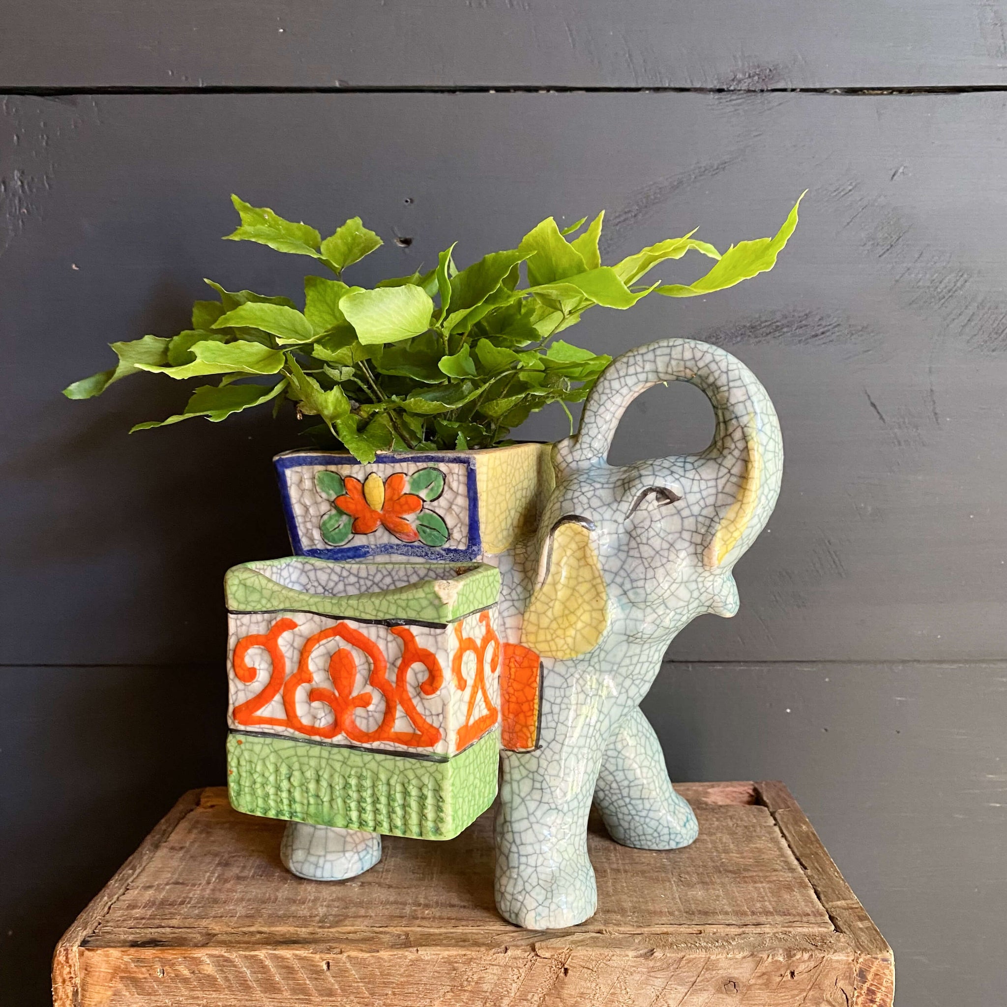 japanese plant pot Vintage Handpainted Elephant Planter Made in Japan circa 1940s-1950s – In The Vintage Kitchen Shop