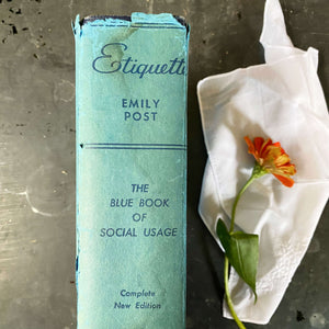 Etiquette by Emily Post - 1940 Edition with Dust Jacket - 9th Printing of the 1937 Edition