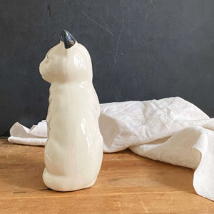 Vintage Black & White Ceramic Cat Figurine