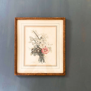 Vintage Framed French Botanical Print by Jean Louis Prevost - 12x 15 Print No. 02