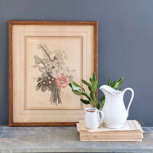 Vintage Framed French Botanical Print by Jean Louis Prevost - 12x 15 Print No. 02