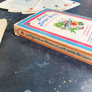 Vintage 1960s French Recipe Playing Cards - Oversized Jumbo Deck with 52 Recipes circa 1969