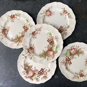 Vintage Johnson Bros Harvest time Bread Plates - Set of Five circa 1950s-1970s