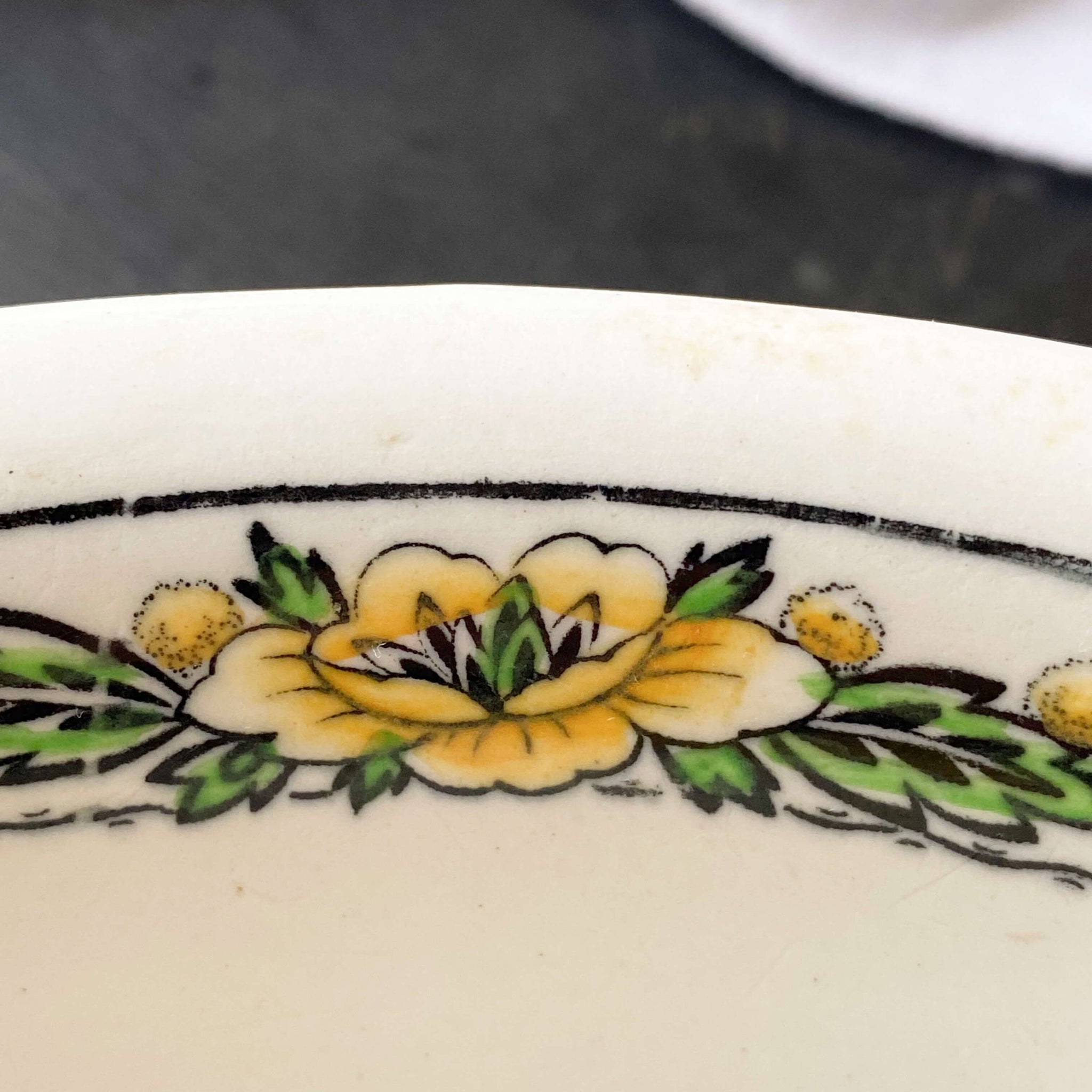 Vintage Yellow Floral Grindley Co Ltd Serving Bowl with