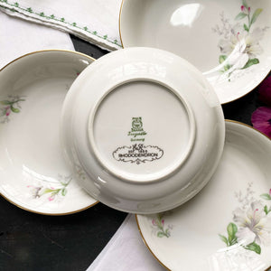 Vintage Porcelain Rhododendron Berry Bowls By Jaeger & Co Germany - Set of Four circa 1949-1960s