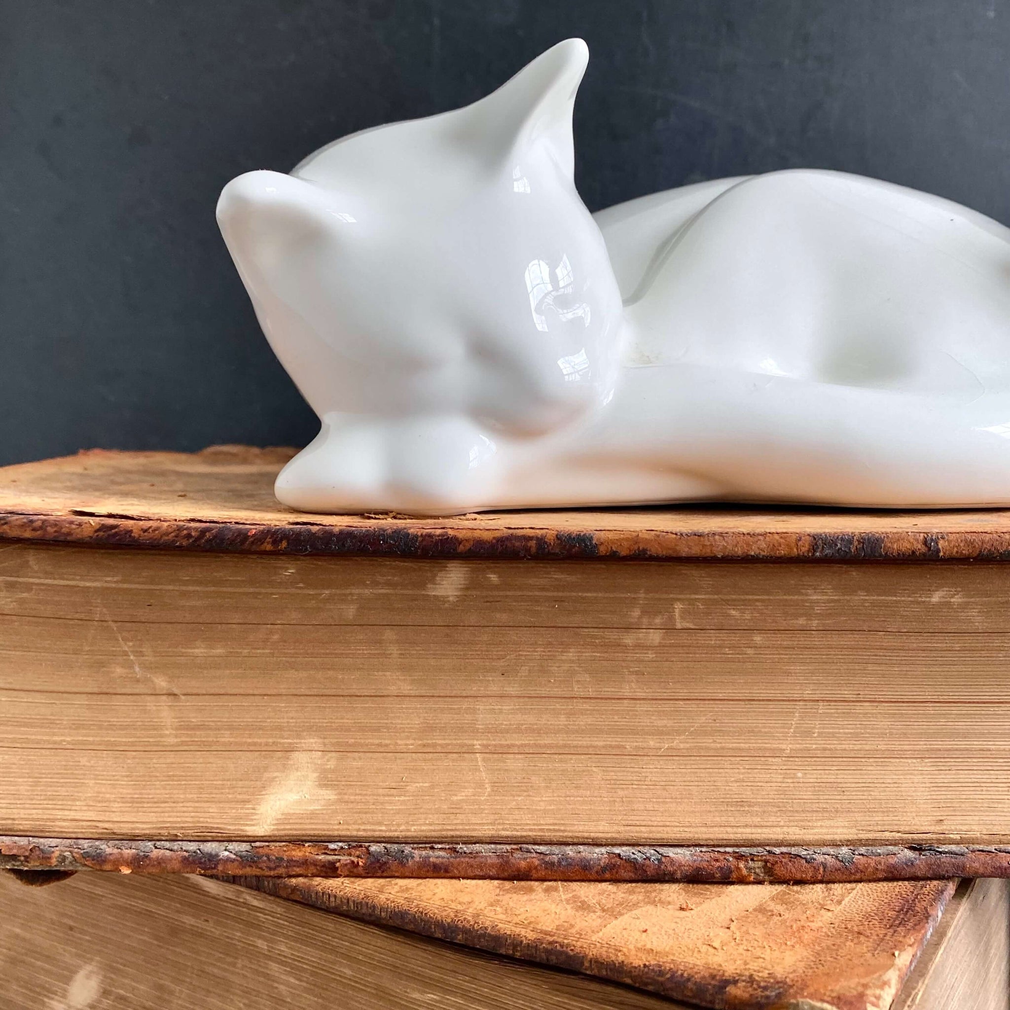 Vintage Large Ceramic Sleeping Cat Figurine – In The Vintage
