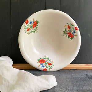 Vintage McCoy Pottery Floral Poppy Wash Basin Bowl #7524 circa 1940s-1960s