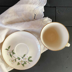 Vintage Midcentury Dogwood Cup and Saucer