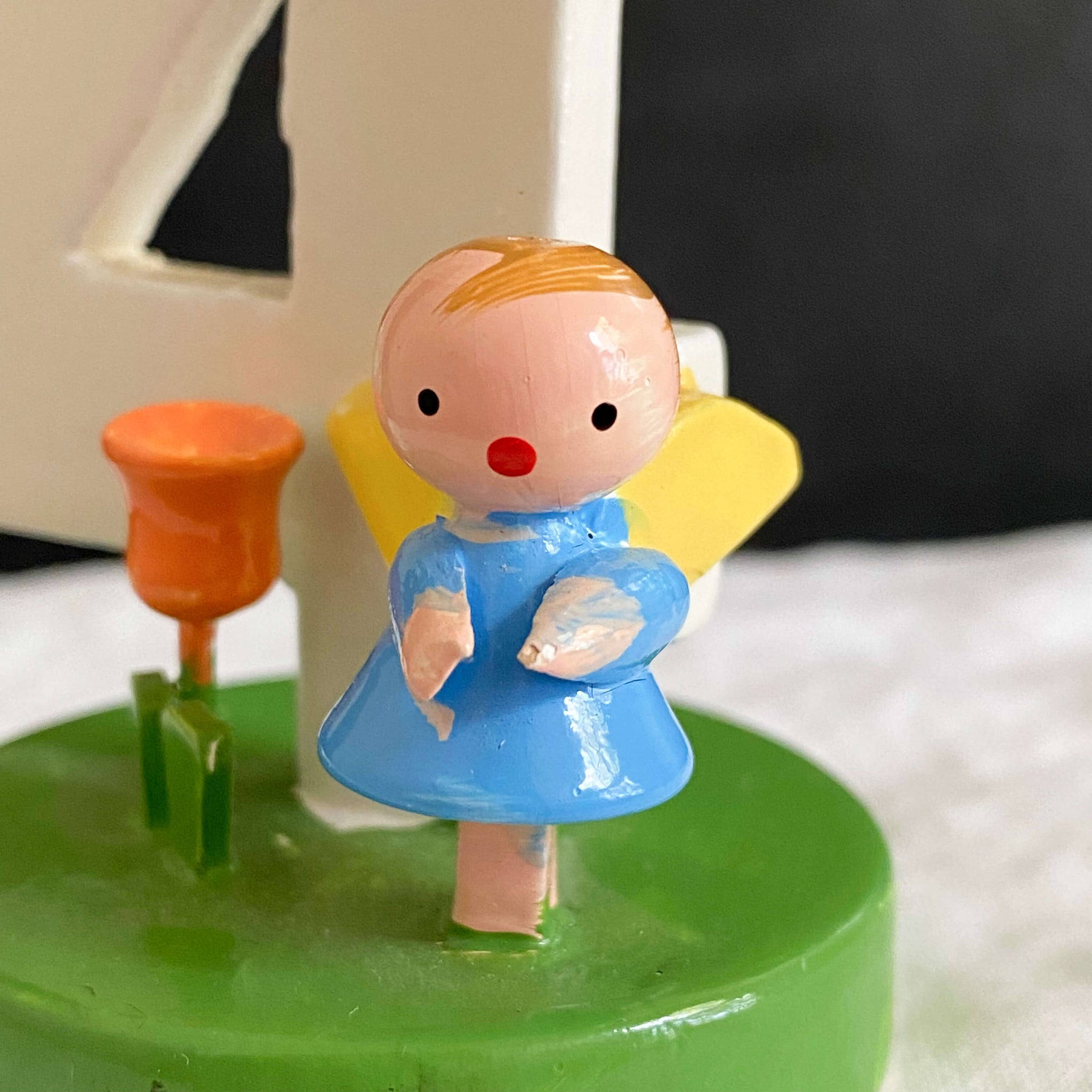 Vintage 4th Birthday Wooden Cake Topper by Sevi Italy