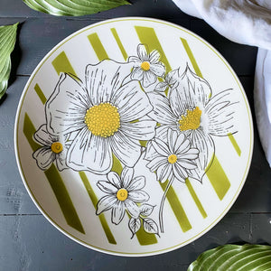 Vintage 1960s Mikasa Poppy Pattern Round Platter Chop Plate circa 1969