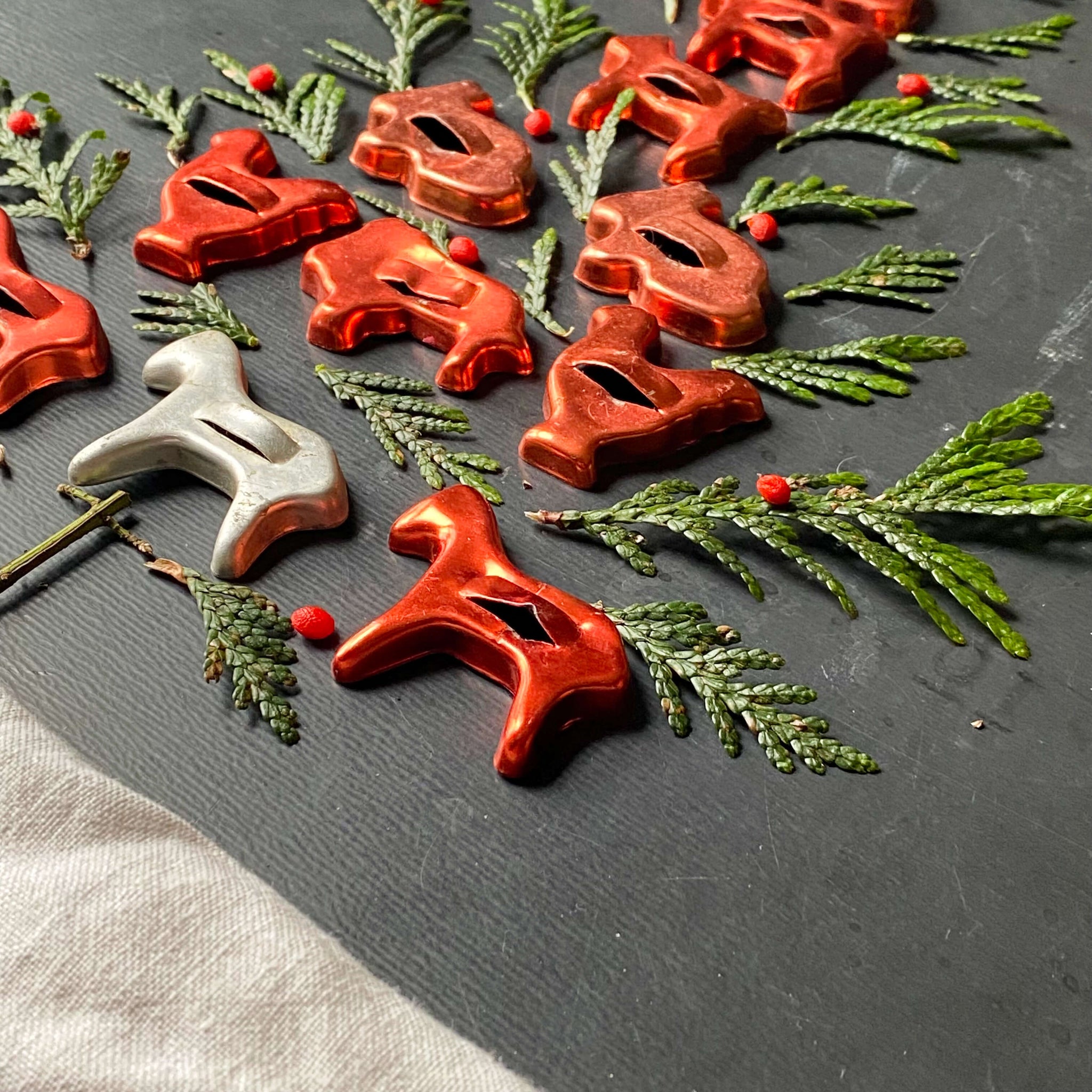 Vintage Miniature Aluminum Cookie Cutters - Set of 11 Animals circa 1950s