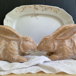 Large Vintage Papier Mache Rabbits by Palecek - Set of Two