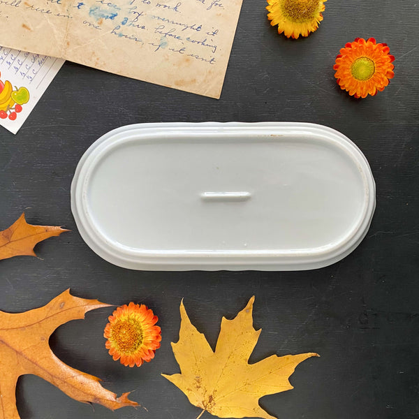 Vintage Porcelain Open Butter Dish - Petite Fruit Pattern by Raintree ...