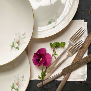 Vintage Porcelain Rhododendron Dinner Plates - Set of Four - Made by Jaeger & Co circa 1949- 1960s