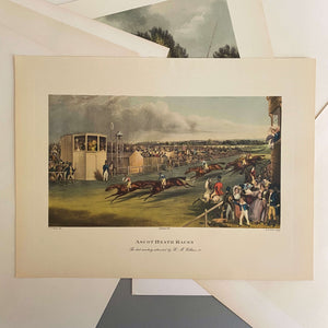 Vintage British Horse Racing Print - Ascot Heath Races by Francis Calcraft Turner featuring King William IV