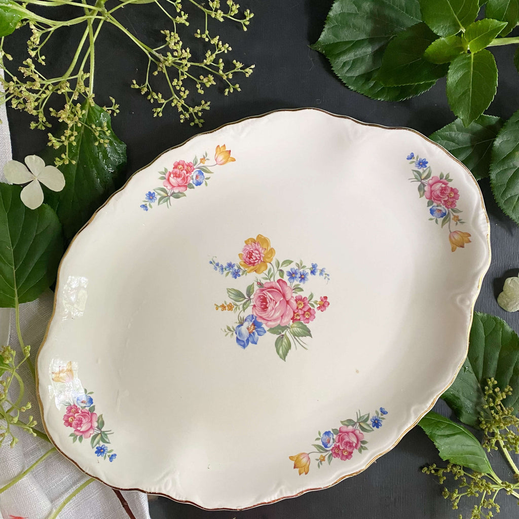 Vintage 1940s Scio Ohio Hazel Pattern Platter circa 1948