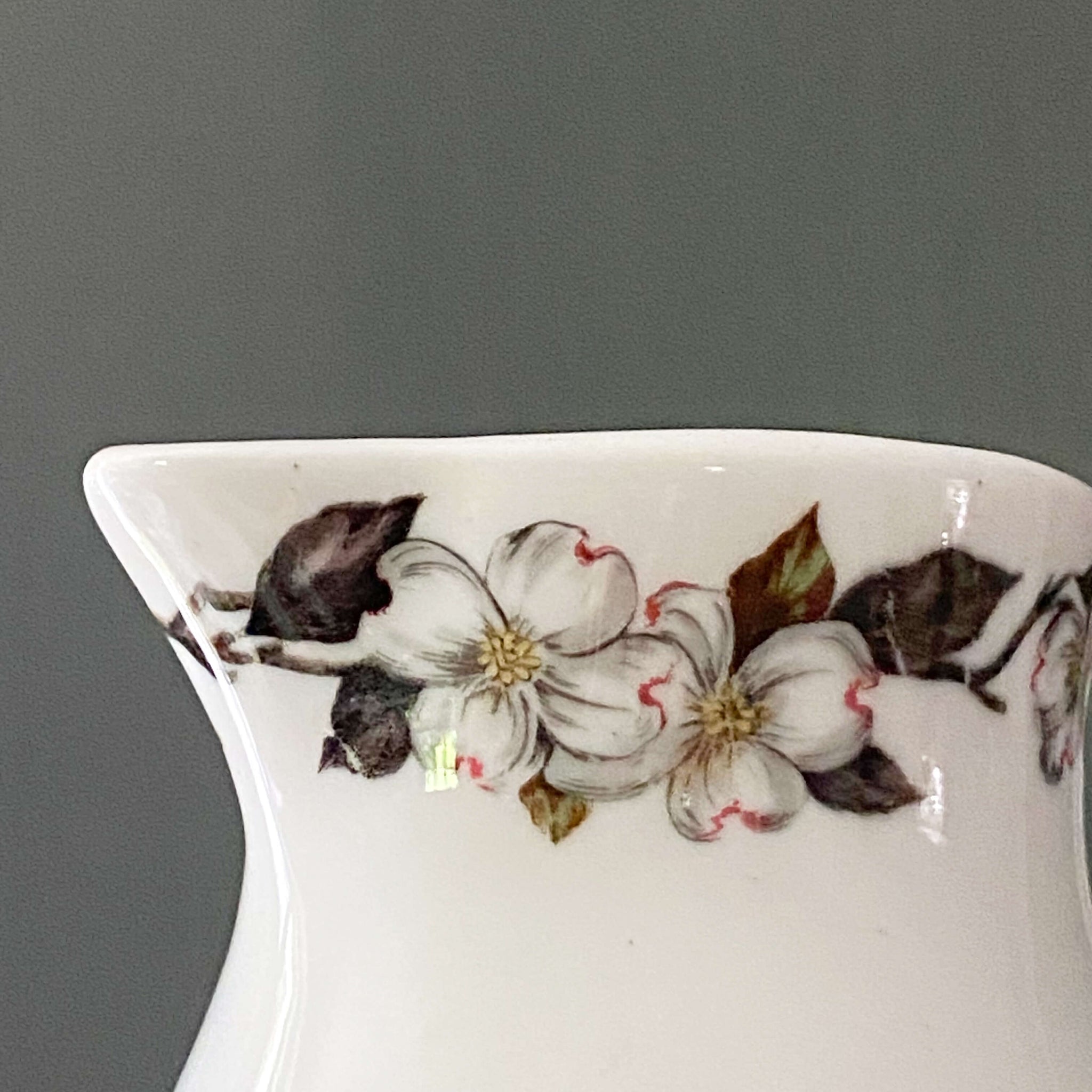 Vintage 1960s Floral Restaurant Ware Creamer -  Northern Dogwood White by Shenango circa 1966