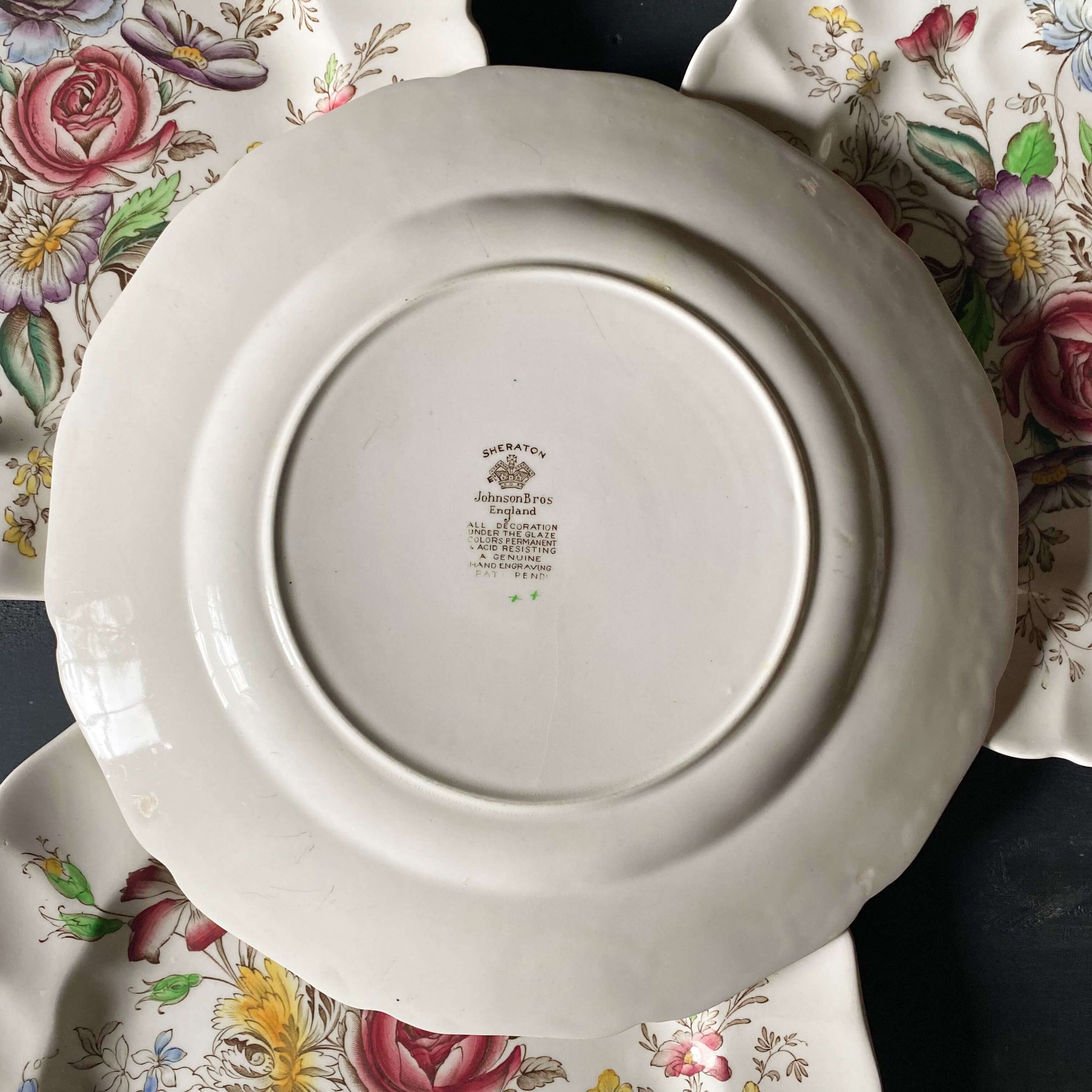 Vintage Johnson Bros Sheraton Dinner Plates - Set of Four