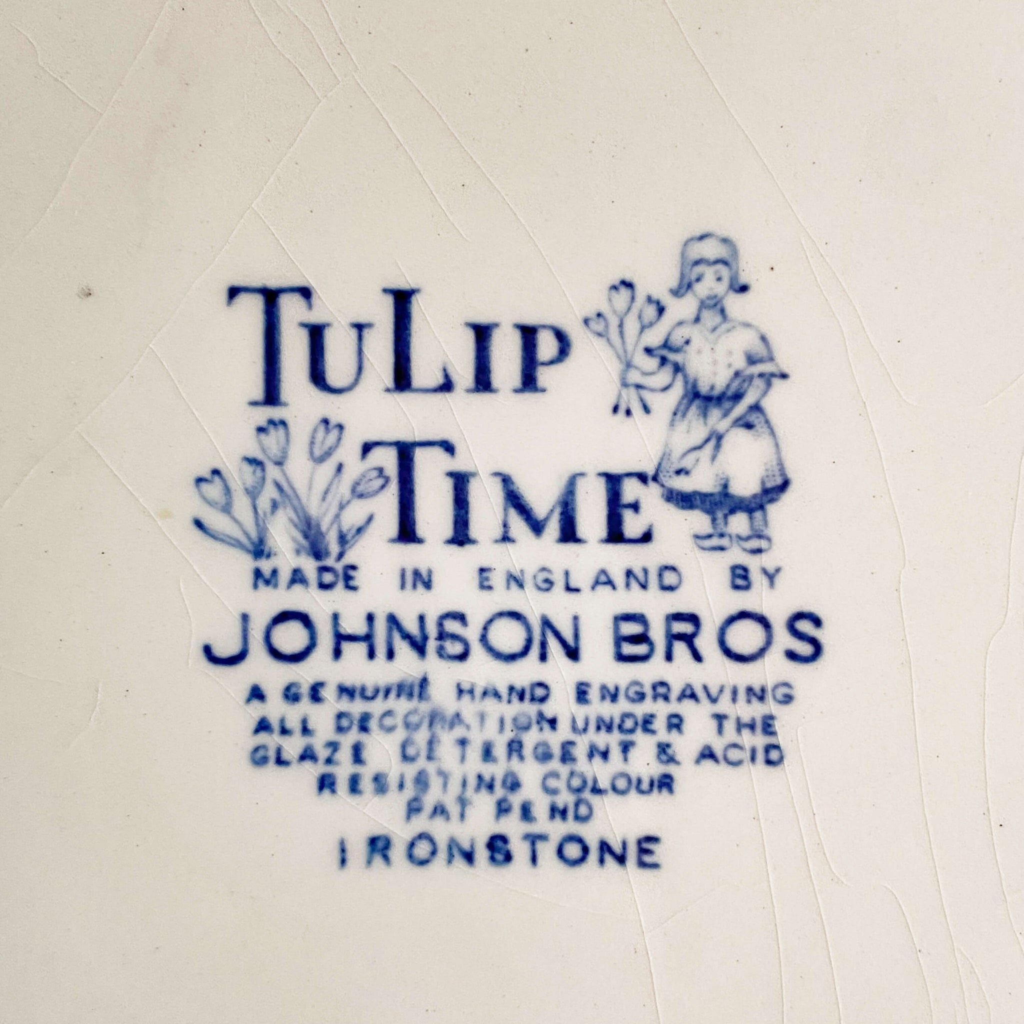 Vintage Tulip Time Dinner Plate by Johnson Bros circa 1962-1977