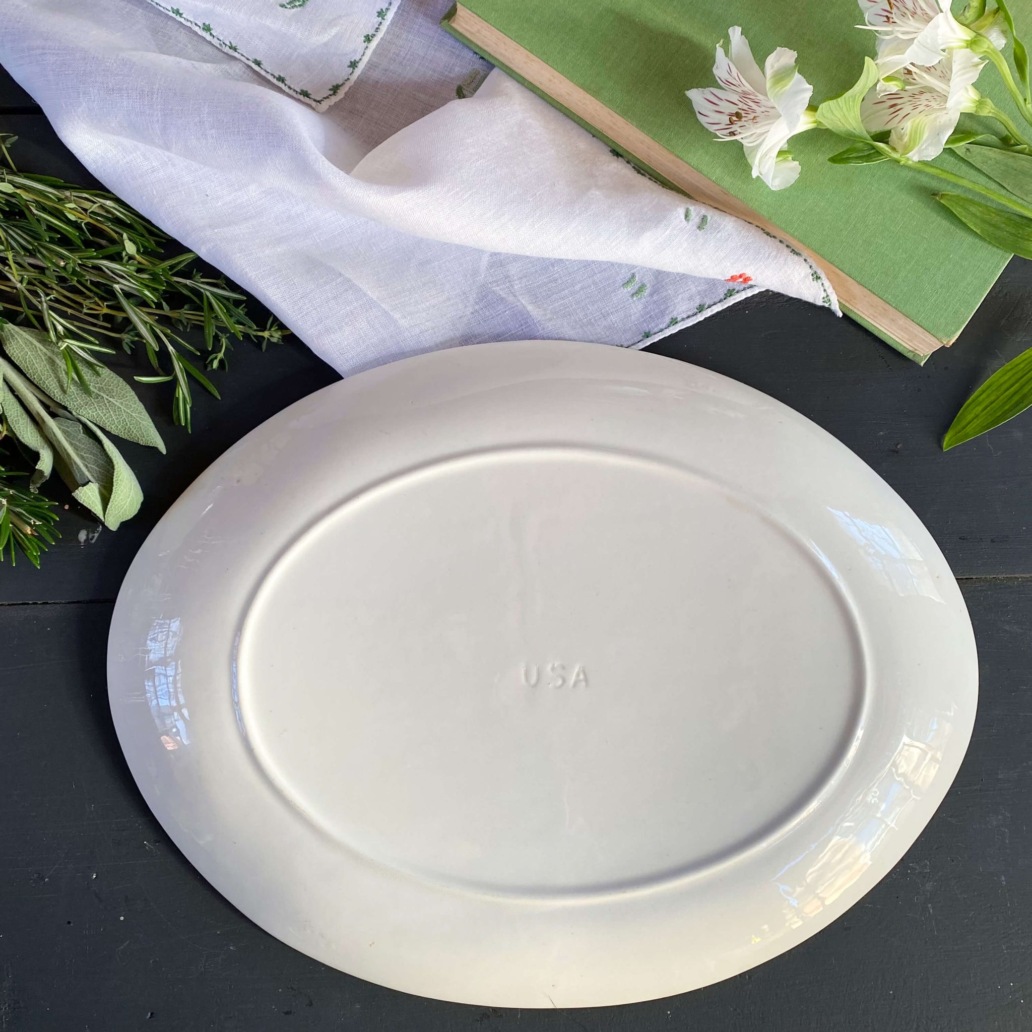 Vintage Midcentury Dogwood Platter