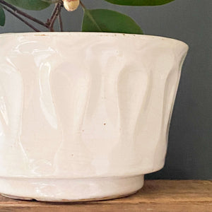 Vintage White 1970s McCoy Pottery Planter - Floraline Series 506 by Lancaster Colony Corp