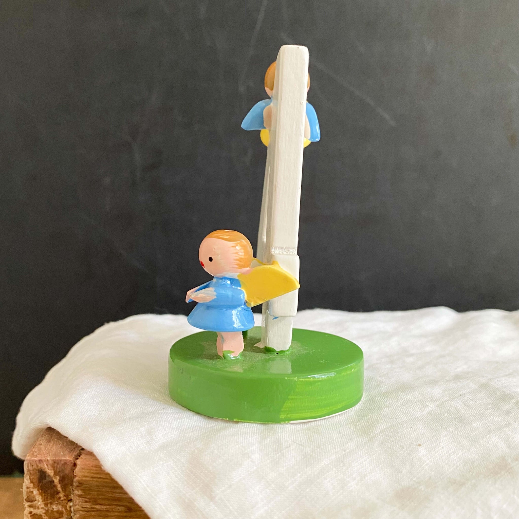 Vintage 4th Birthday Wooden Cake Topper by Sevi Italy