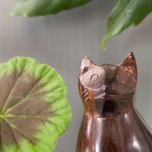 Vintage Hand-Carved Wood Cat Figurine - A Cat Named Tropicana
