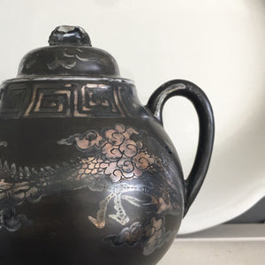 Rare Black Nippon Sugar Bowl - Dragon Pattern circa 1920's