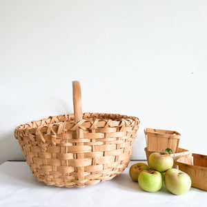 Primitive Handmade Split Oak Gathering Basket - 17x14