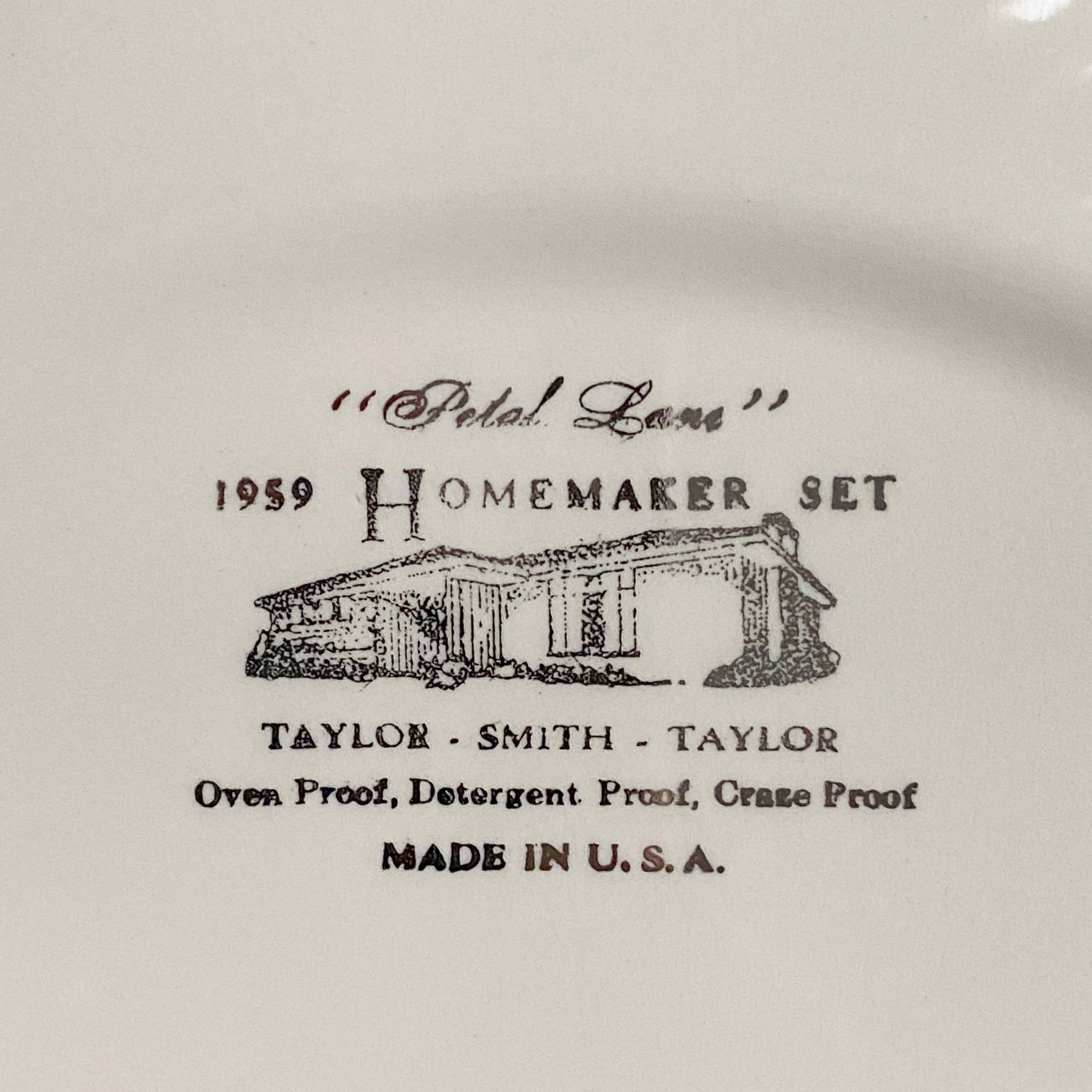 Vintage 1950s Taylor Smith Taylor Petal Lane Dinner Plates - Set of Six circa 1959