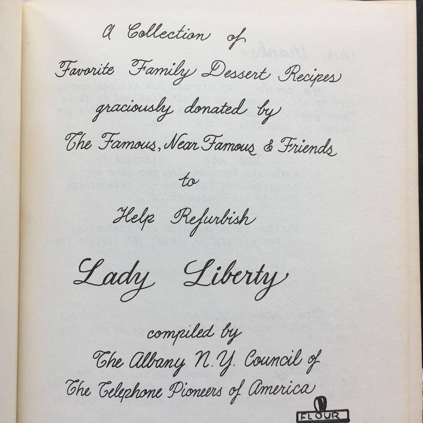 Lady Liberty's Celebrity Desserts - The Telephone Pioneers of America 1886-1986
