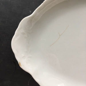 Antique O.P. Co. All White Platter - Syracuse China Restaurantware Circa 1897