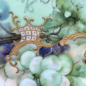 Antique Handpainted Porcelain Limoges Serving Tray circa 1900 - Signed by the Artist - Jean Pouyet Limoges