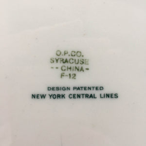 1920's New York Central Rail Lines Dinner Plate - DeWitt Clinton Pattern - Onandaga Pottery Company