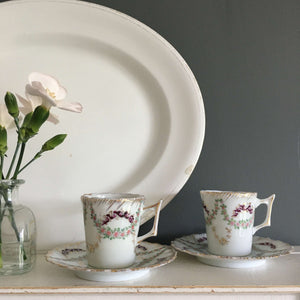 7 Vintage MR France Porcelain Demi Cups Fine 