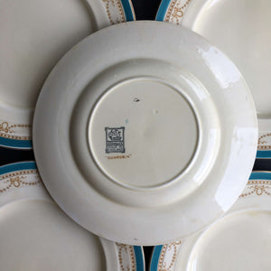 Vintage WH Grindley Dunrobin Turquoise Dinner Plates - Made in England circa 1936-1954