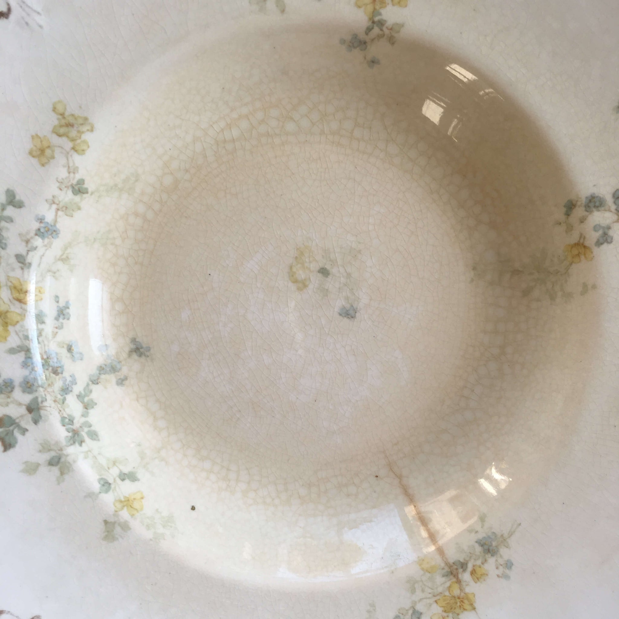 Antique W.H. Grindley Soup Bowls - Set of Five - Handpainted Semi Porcelain circa 1897