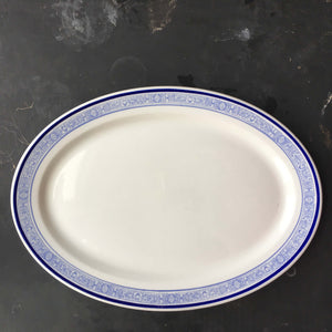 Vintage Blue and White Restaurantware Platter - Mayer China Aurora Pattern circa 1912-1930s
