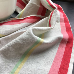 Vintage 1950's Striped Cotton Kitchen Towel by Cannon - Multicolor Stripes - Reserved for Alfredo