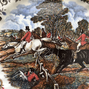 Vintage Herring's Hunt Dinner Plate - Full Cry Fox Hunt Scene Equestrian Decor