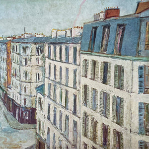 Vintage Maurice Utrillo Parisian Cityscape - Rue De La Jonquiere 11x14