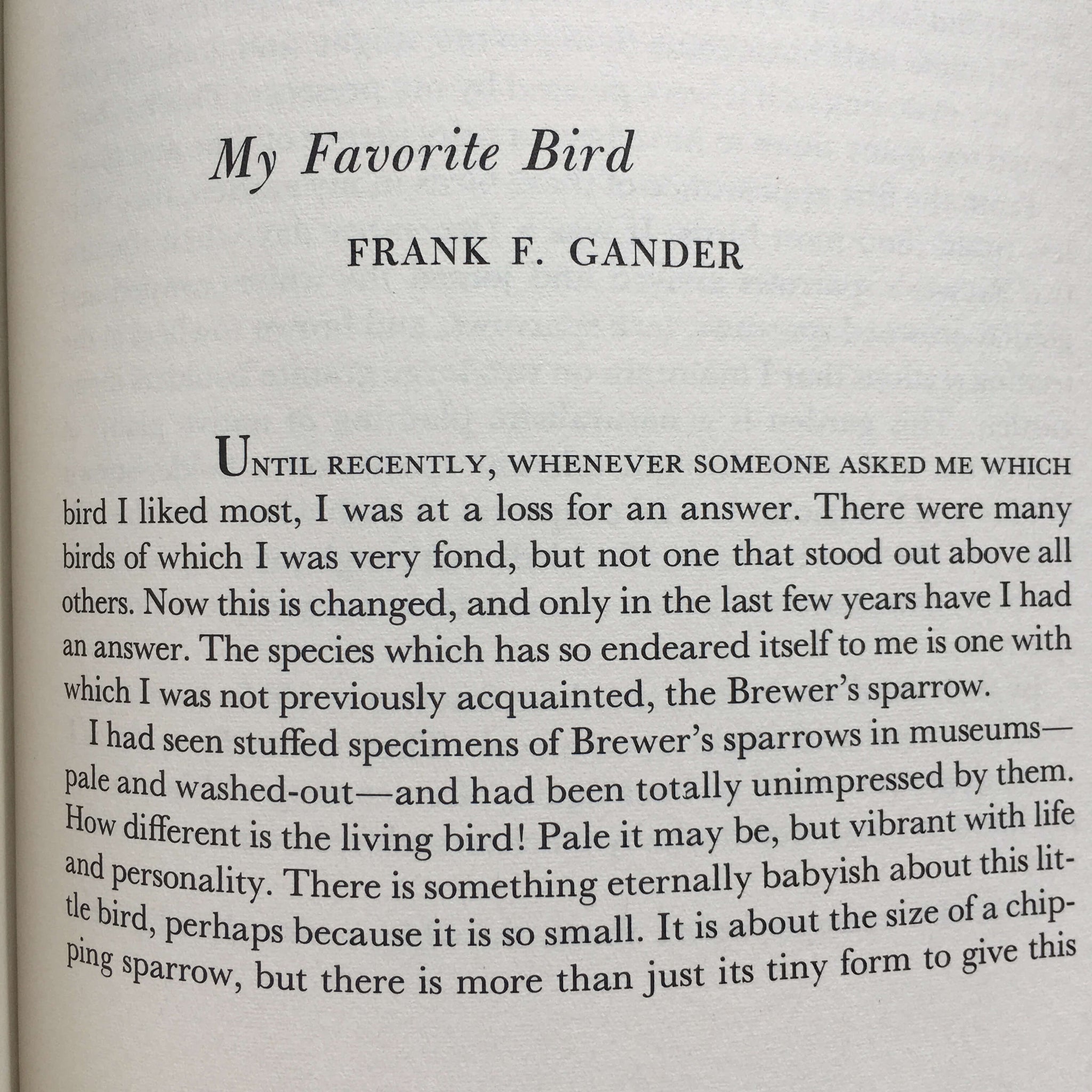 My Favorite Bird Frank F. Cander