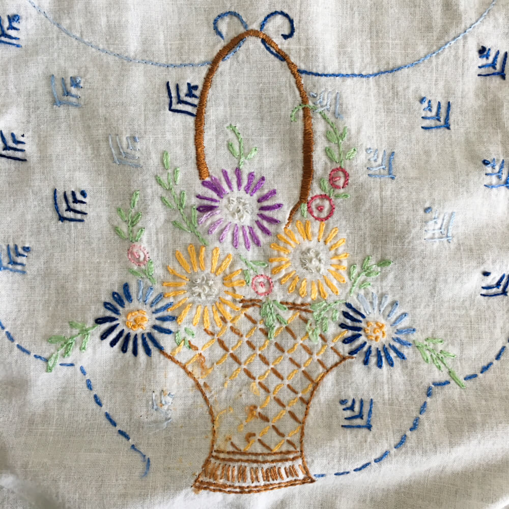 Vintage Embroidered Floral Table Scarf - Colorful Handstitched Kitchen Cloth 37x11 - Needs Repair Vintage Embroidered Floral Table Scarf - Colorful Handstitched Kitchen Cloth 37x11 - Needs Repair
